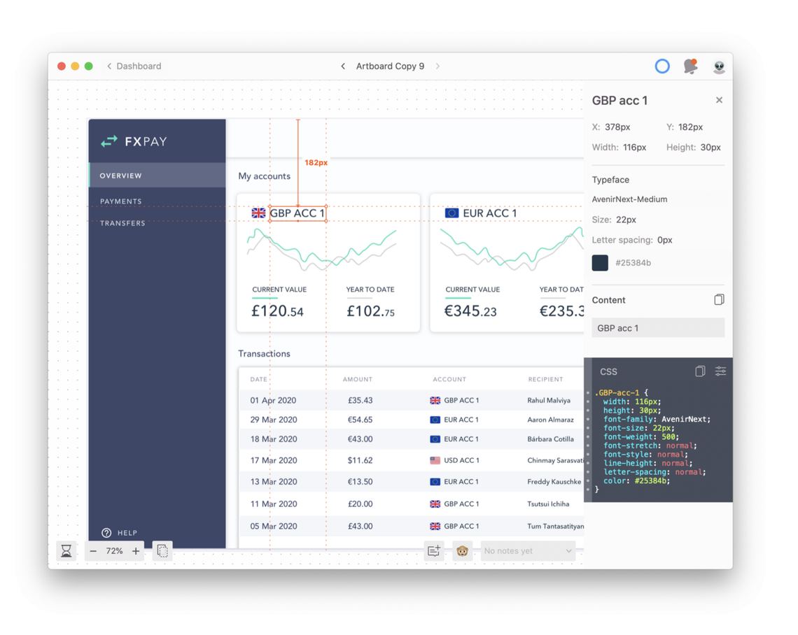 Example of automated specs in Zeplin